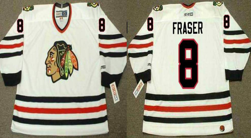2019 Men Chicago Blackhawks #8 Fraser white CCM NHL jerseys->chicago blackhawks->NHL Jersey